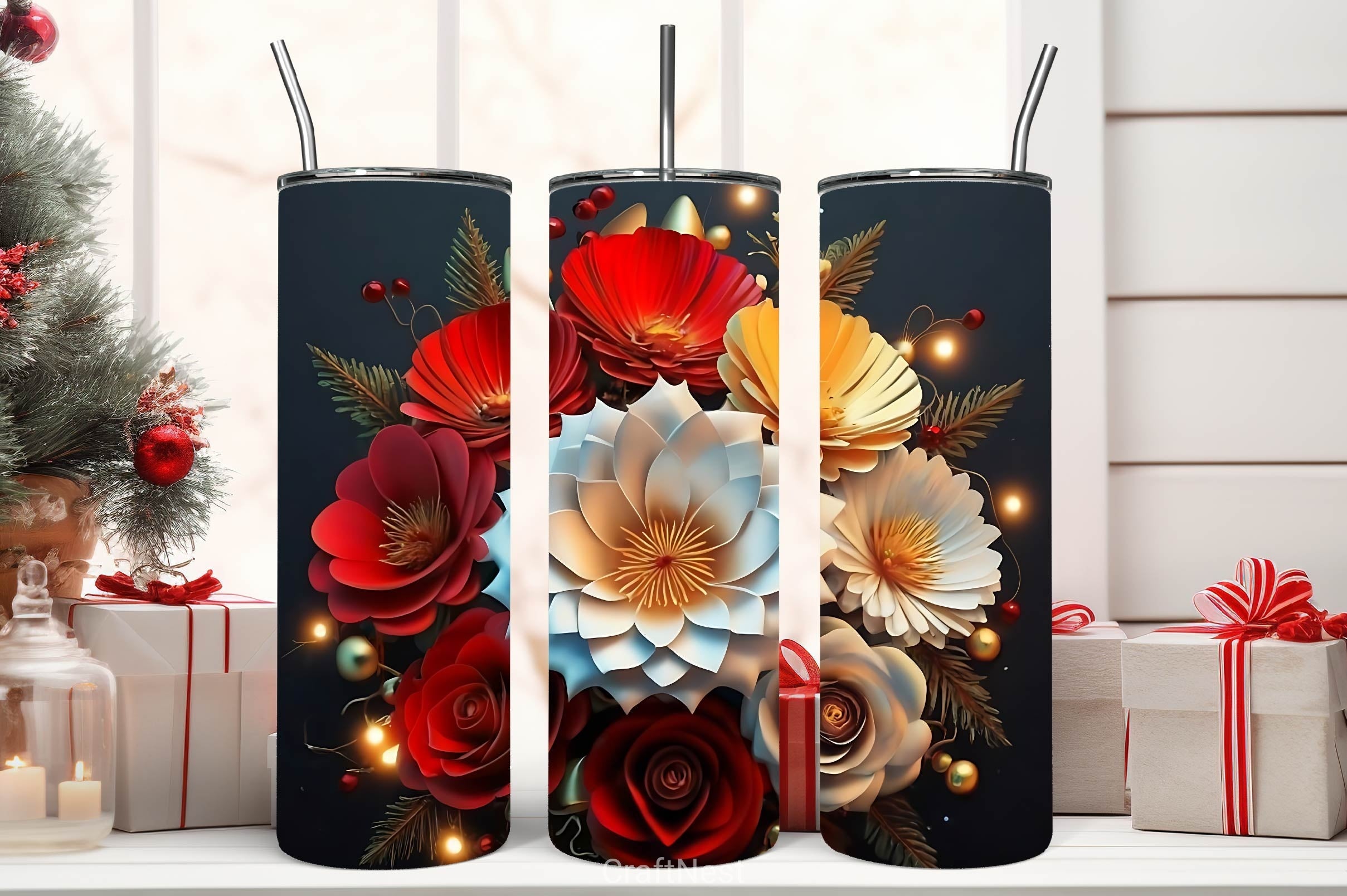 Flower Tumbler Wrap Bundle 6