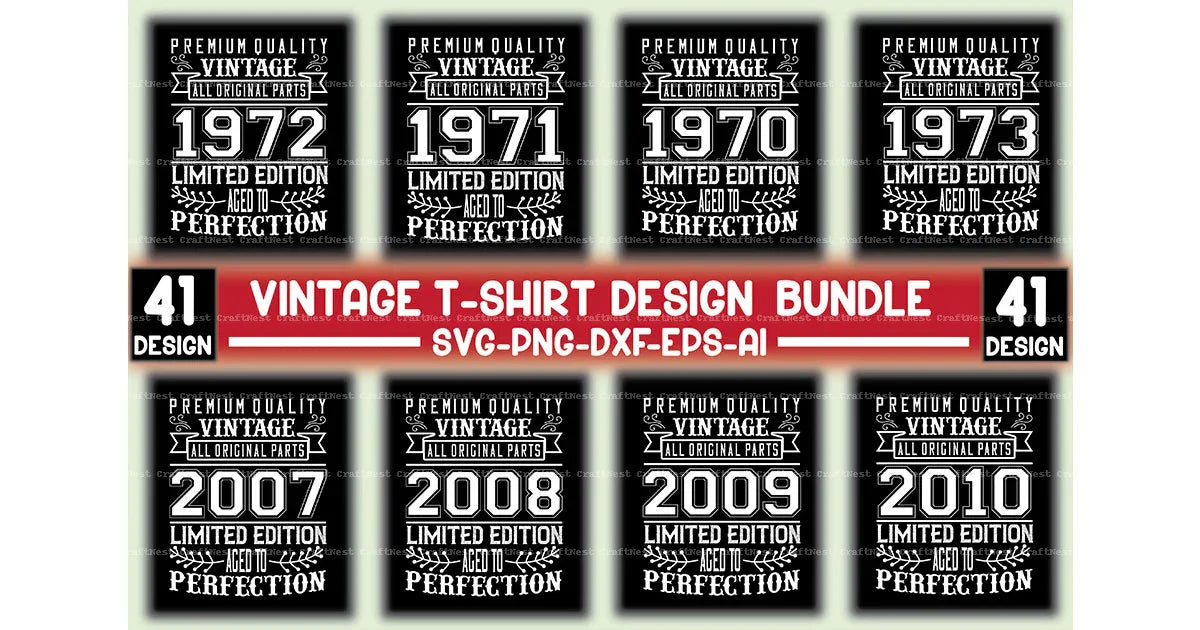 Vintage T-Shirt Design SVG Bundle - CraftNest - Digital Crafting and Art