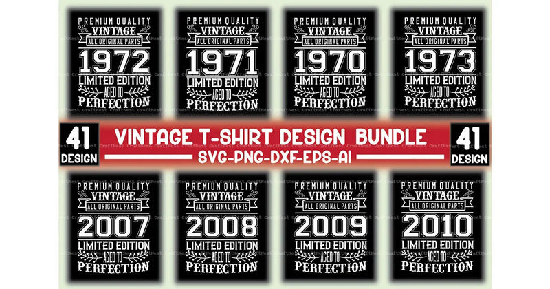 Vintage T-Shirt Design SVG Bundle - CraftNest - Digital Crafting and Art