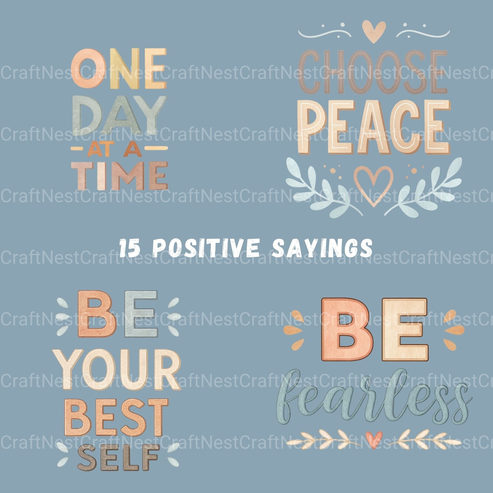 Positive Sayings Clipart Bundle