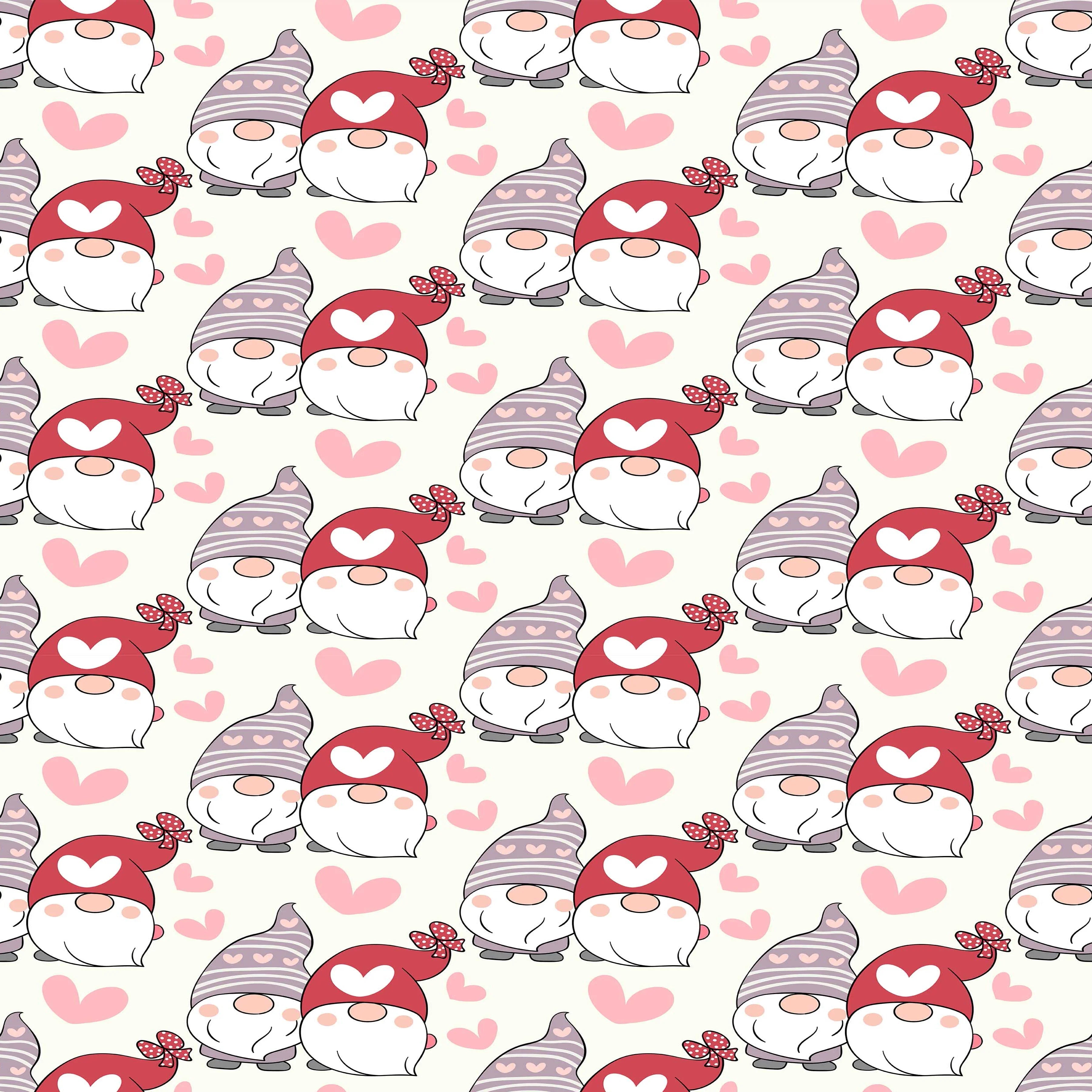 Valentines Day Gnome Seamless Digital Paper - CraftNest - Digital Crafting and Art