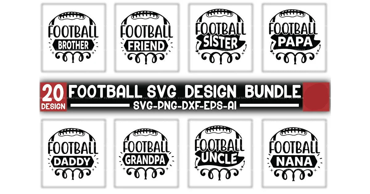 Football Design SVG Bundle 2 - CraftNest - Digital Crafting and Art
