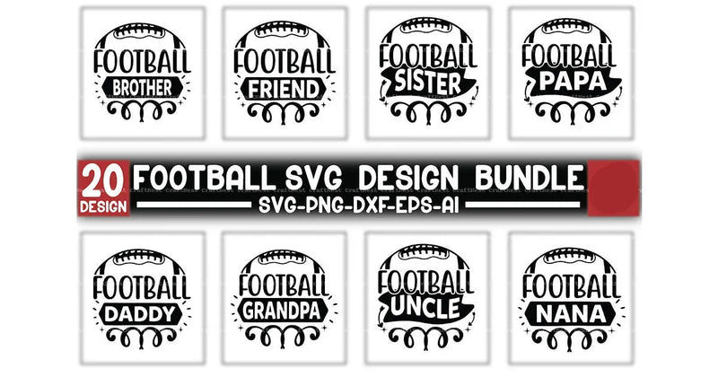 Football Design SVG Bundle 2 - CraftNest - Digital Crafting and Art