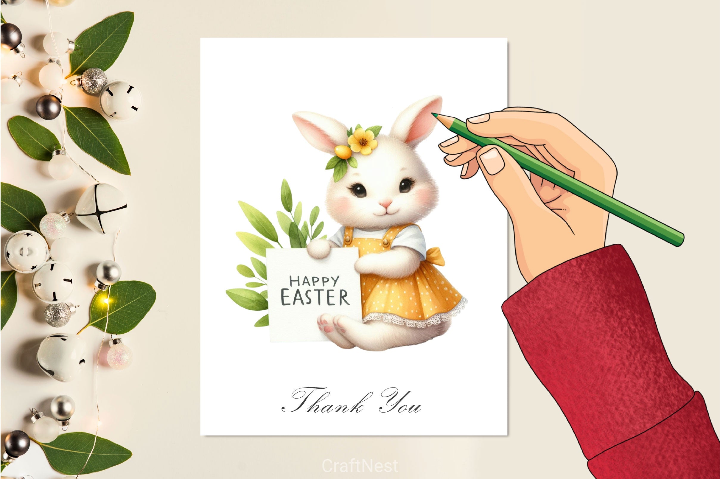 Adorable Easter Bunny Clipart Bundle