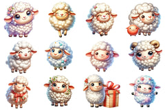 Cute Baby Sheep Clipart Bundle - CraftNest - Digital Crafting and Art