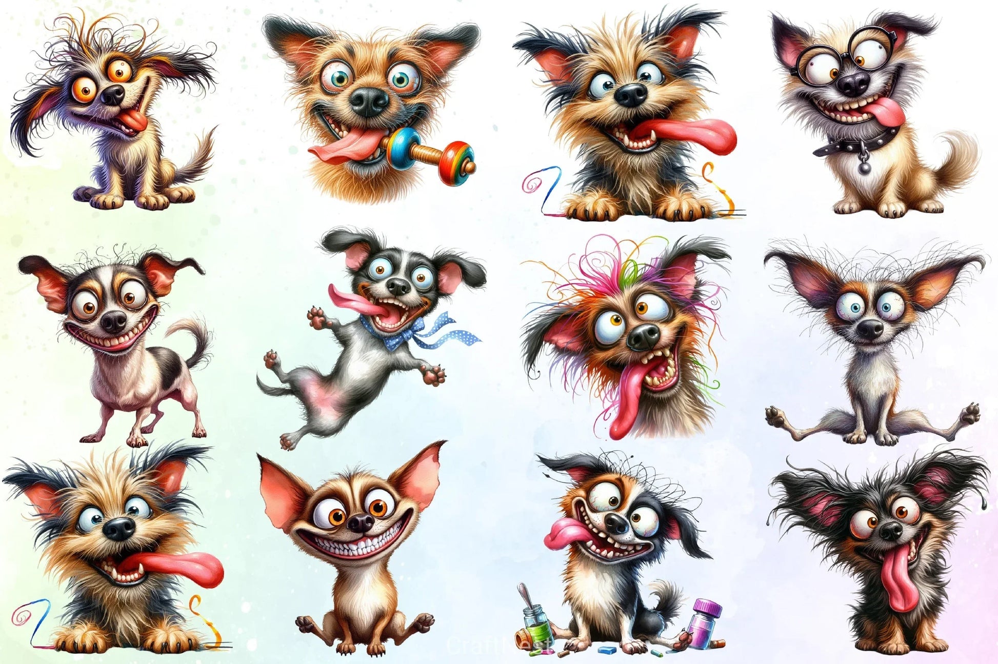 Funny Crazy Dog Clipart Bundle - CraftNest - Digital Crafting and Art