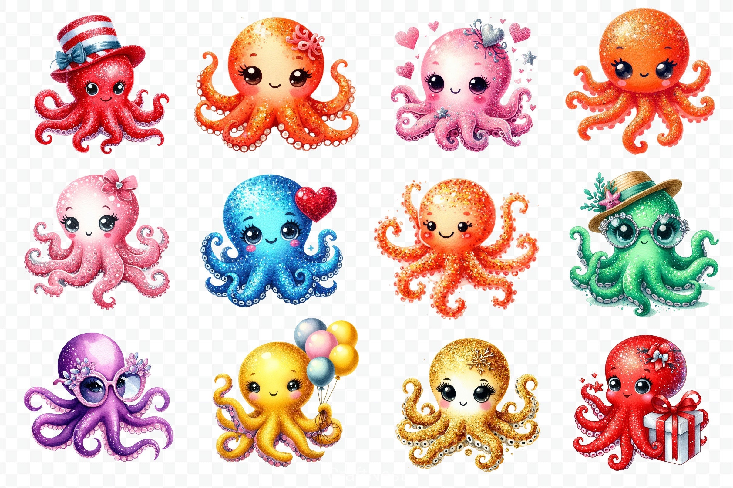 Octopuses Clipart Bundle