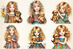 Caucasian Girls Clipart Bundle - CraftNest - Digital Crafting and Art