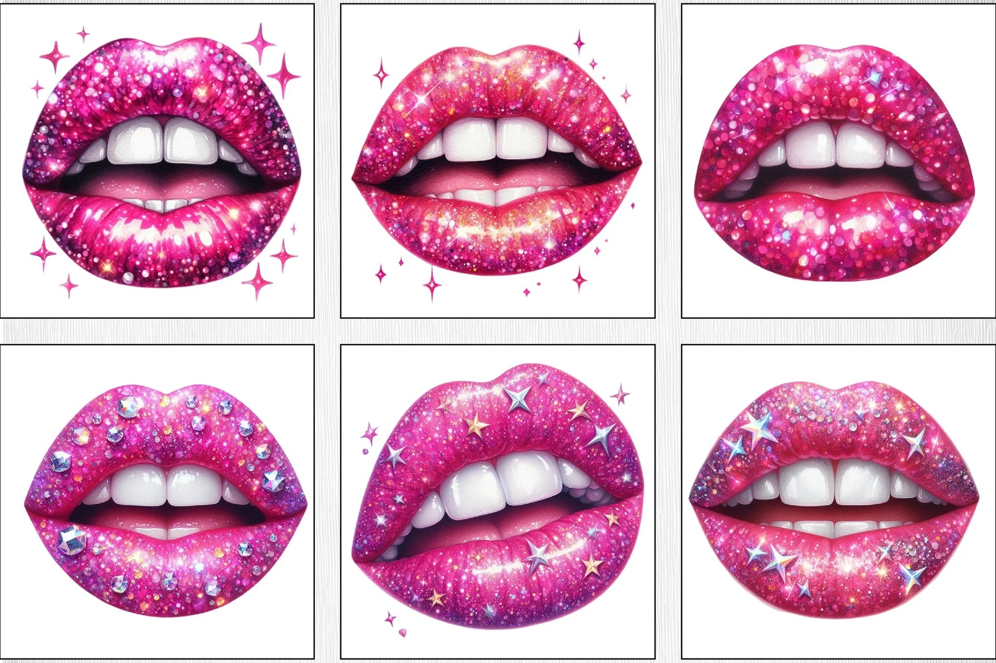 Glitter Lips Clipart Bundle - CraftNest - Digital Crafting and Art