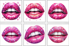 Glitter Lips Clipart Bundle - CraftNest - Digital Crafting and Art