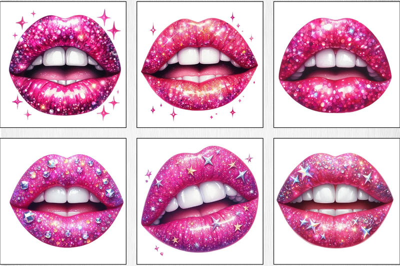 Glitter Lips Clipart Bundle - CraftNest - Digital Crafting and Art