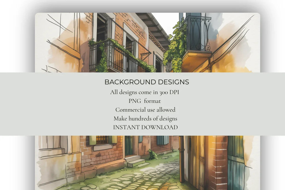 Old European Alleyways Background Papers - CraftNest - Digital Crafting and Art