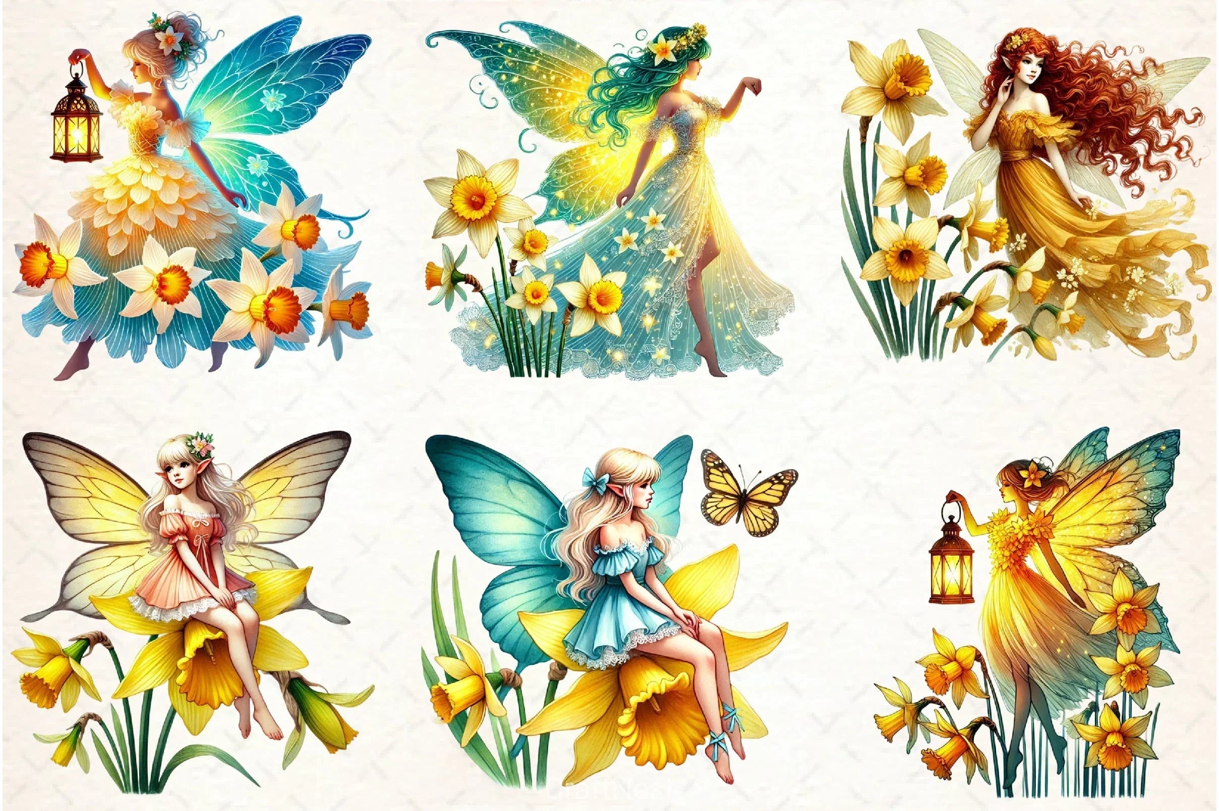 Daffodil Fairy Clipart Bundle - CraftNest - Digital Crafting and Art