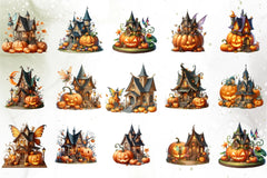 Fairy Pumpkin House Clipart Bundle - CraftNest - Digital Crafting and Art