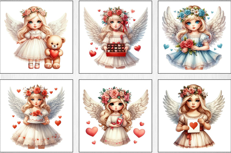 Valentine Fairy Girl Clipart Bundle 4 - CraftNest - Digital Crafting and Art