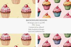 Cupcakes Seamless Papers - CraftNest - Digital Crafting and Art
