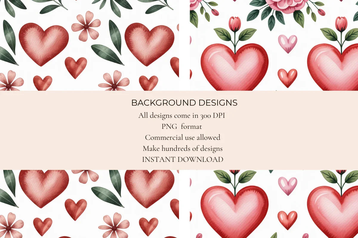 Sweet Valentines Seamless Papers - CraftNest - Digital Crafting and Art