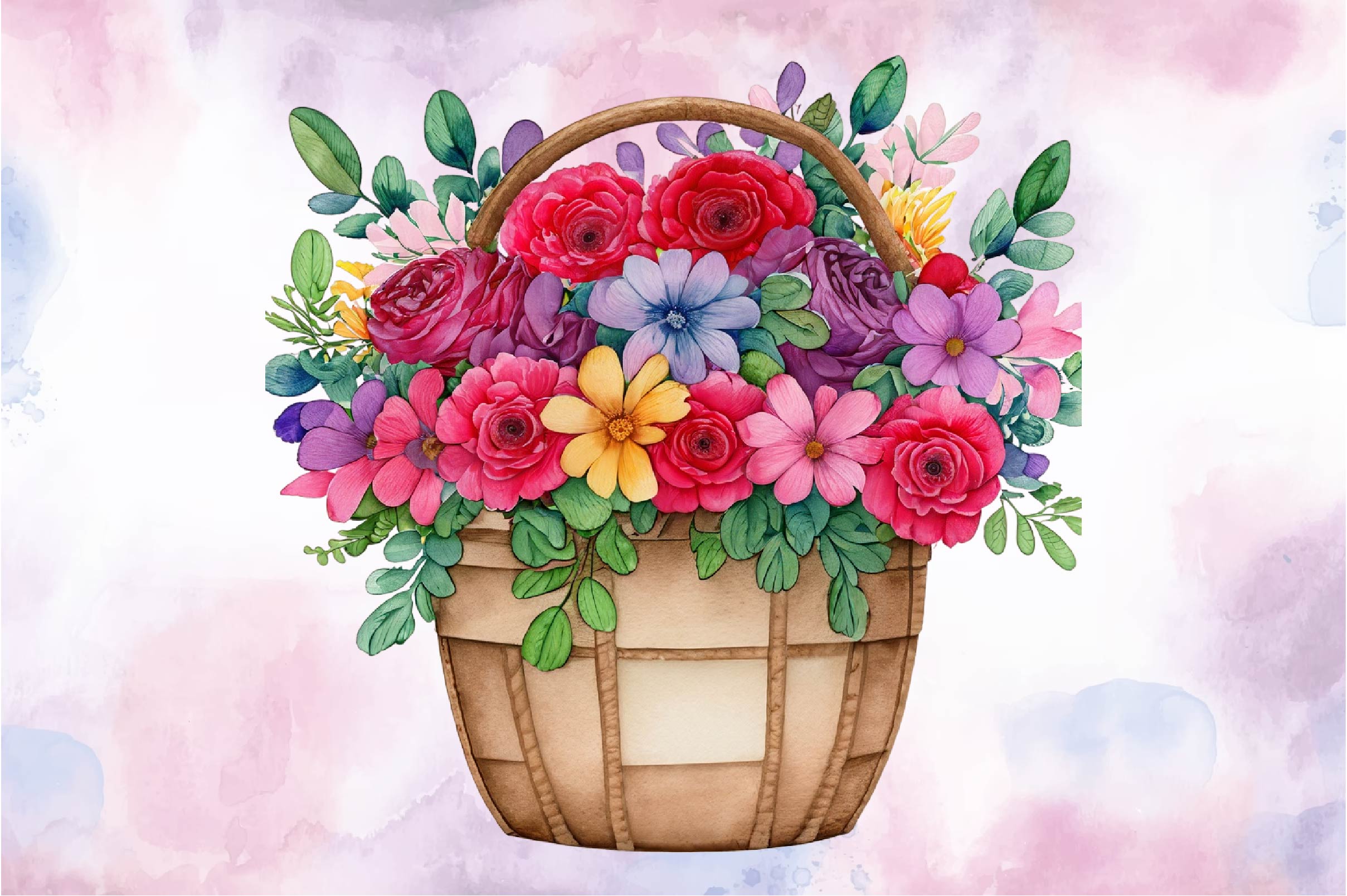 Flower Basket Clipart Bundle 1