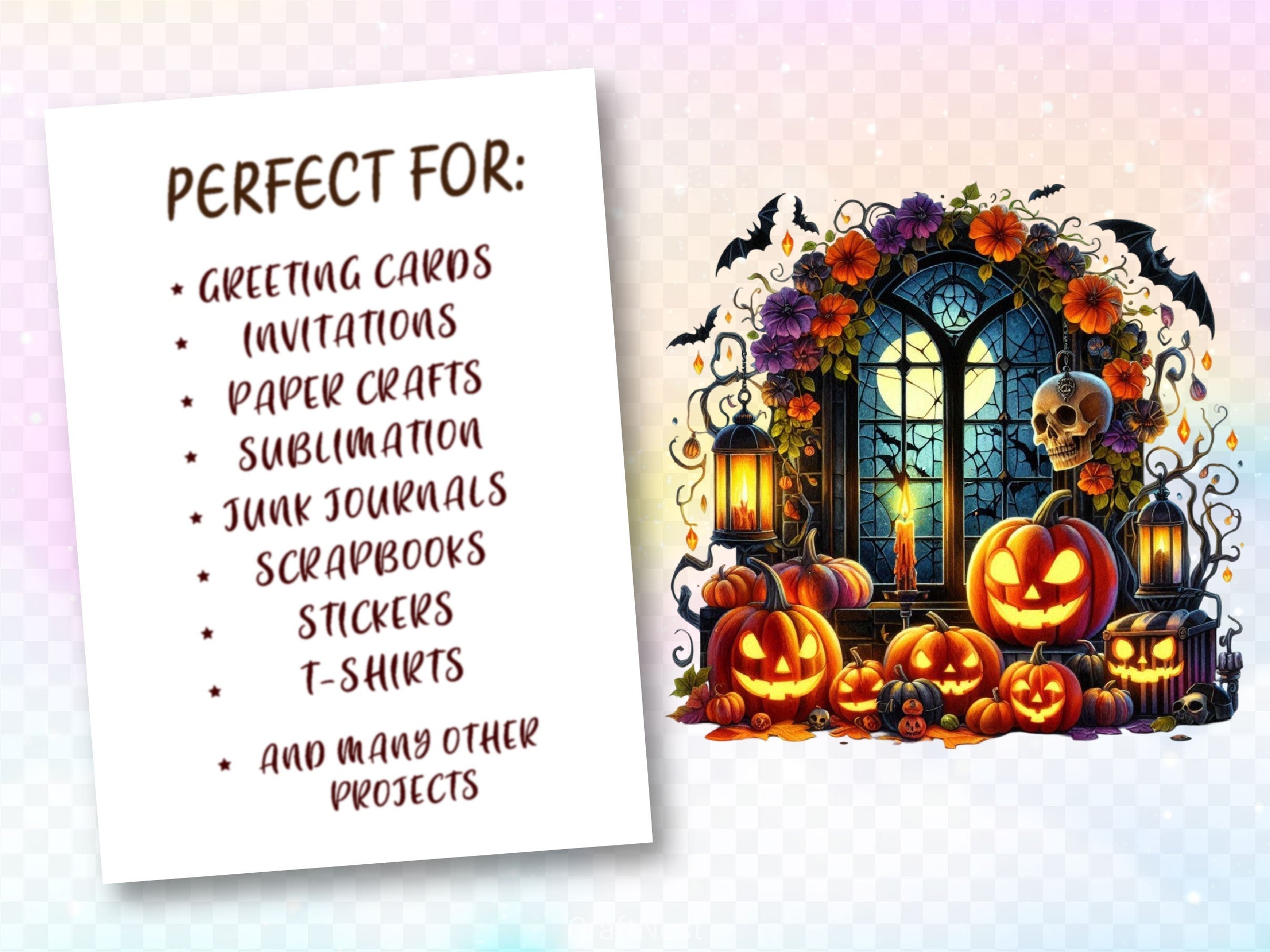 Window Halloween Clipart Bundle