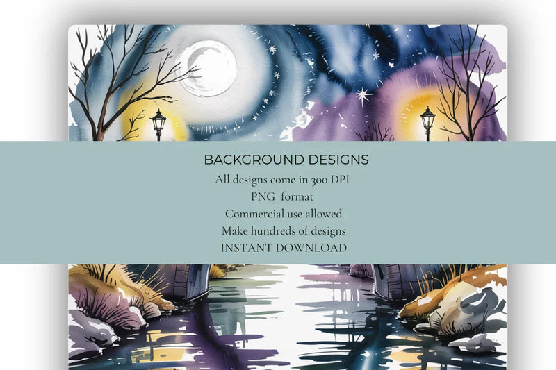 Bridges at Night Background Papers - CraftNest - Digital Crafting and Art