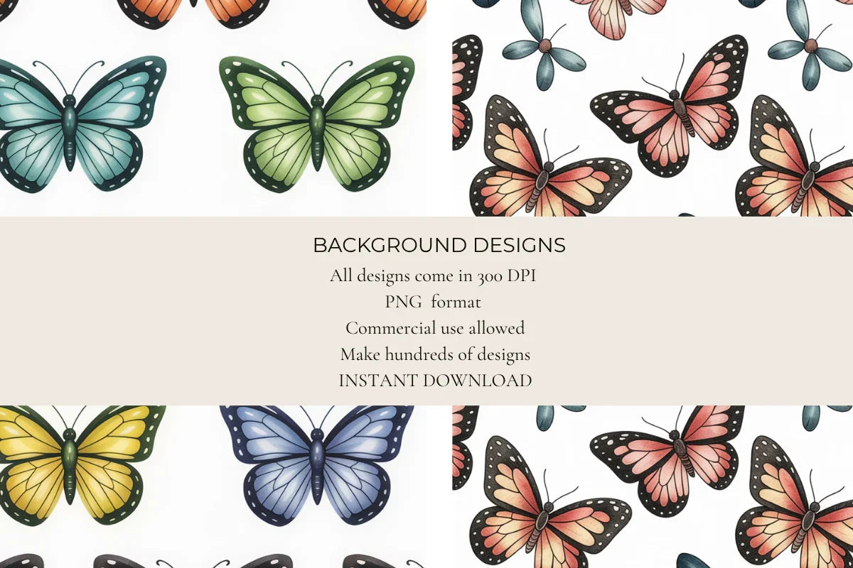 Simple Butterflies Seamless Papers - CraftNest - Digital Crafting and Art