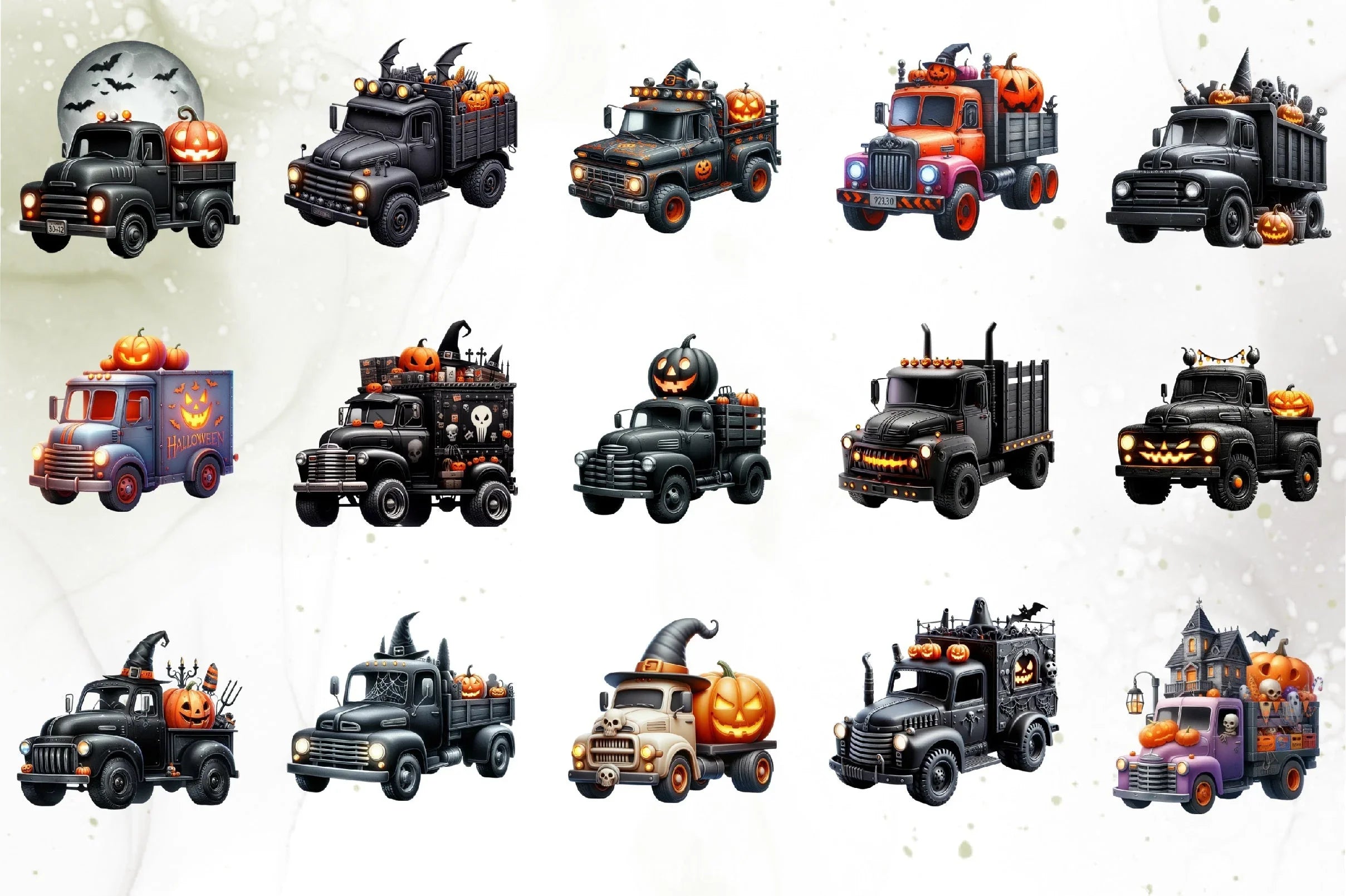 Halloween Truck Clipart Bundle - CraftNest - Digital Crafting and Art