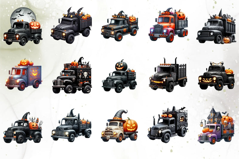 Halloween Truck Clipart Bundle - CraftNest - Digital Crafting and Art