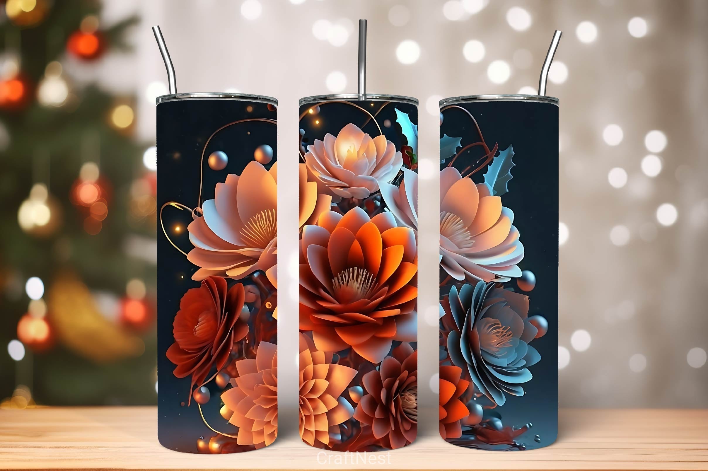 Flower Tumbler Wrap Bundle 34