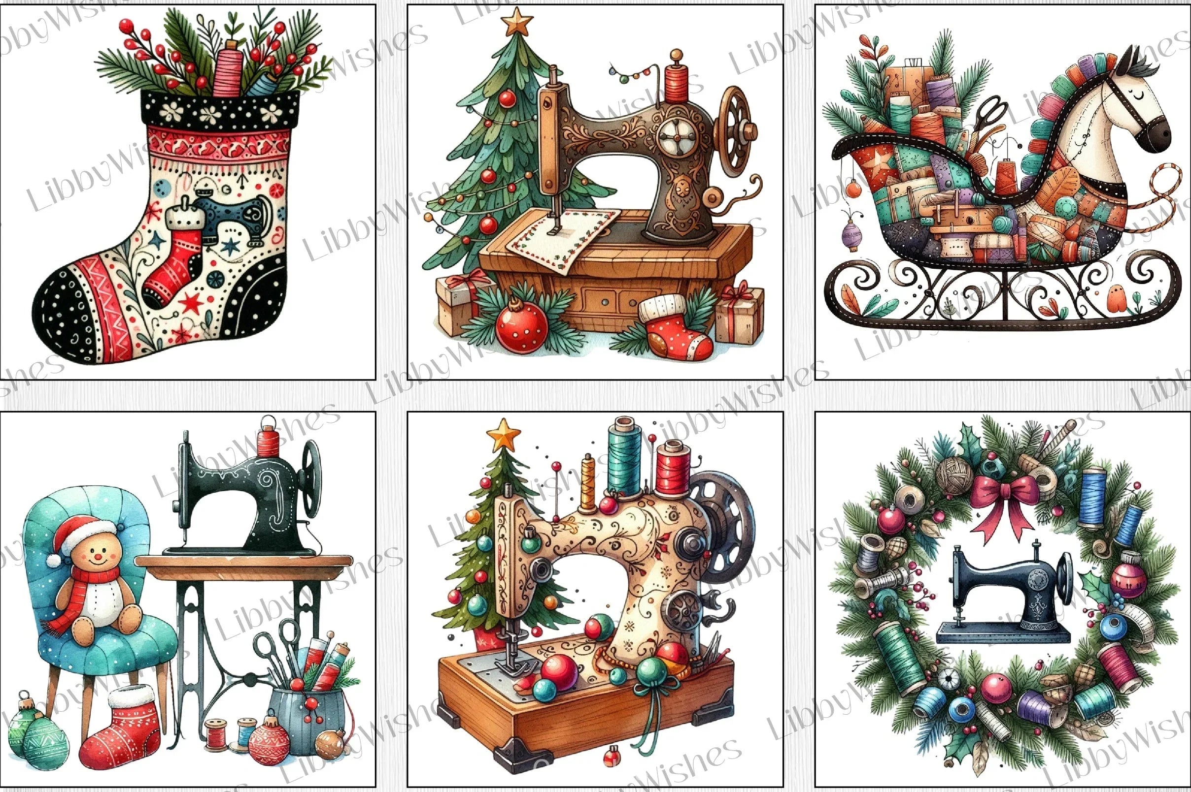 Christmas Sewing Clipart Bundle - CraftNest - Digital Crafting and Art
