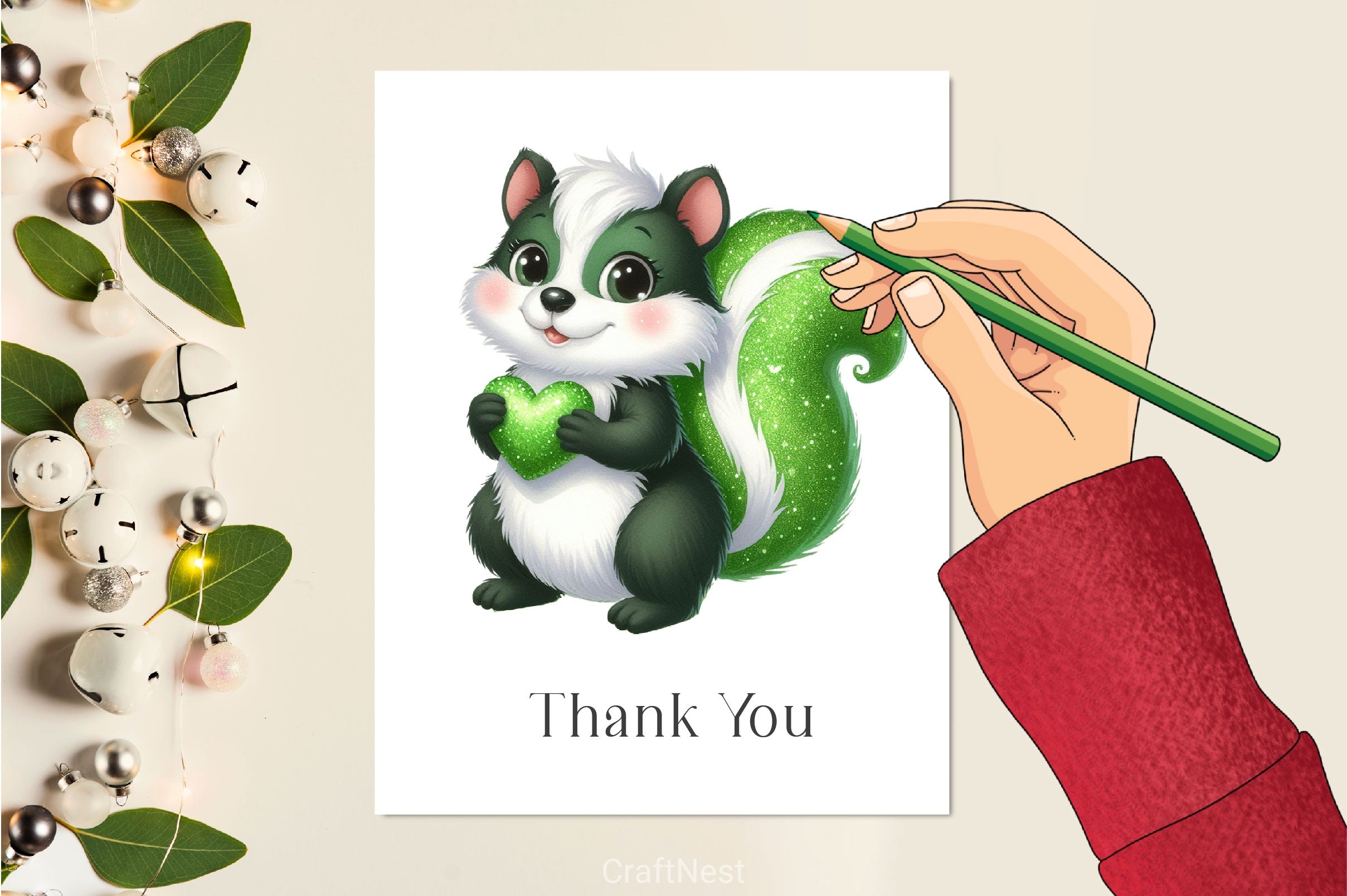 Cute Kawaii Skunk Clipart Bundle 2