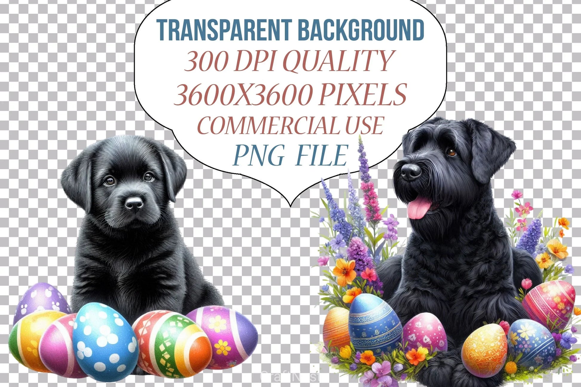 Easter Black Dog Clipart Bundle - CraftNest - Digital Crafting and Art