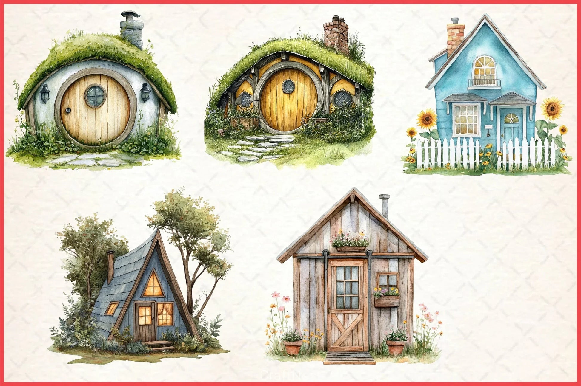 Tiny Houses Clipart Bundle - CraftNest - Digital Crafting and Art
