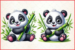 Cute Panda Clipart Bundle - CraftNest - Digital Crafting and Art