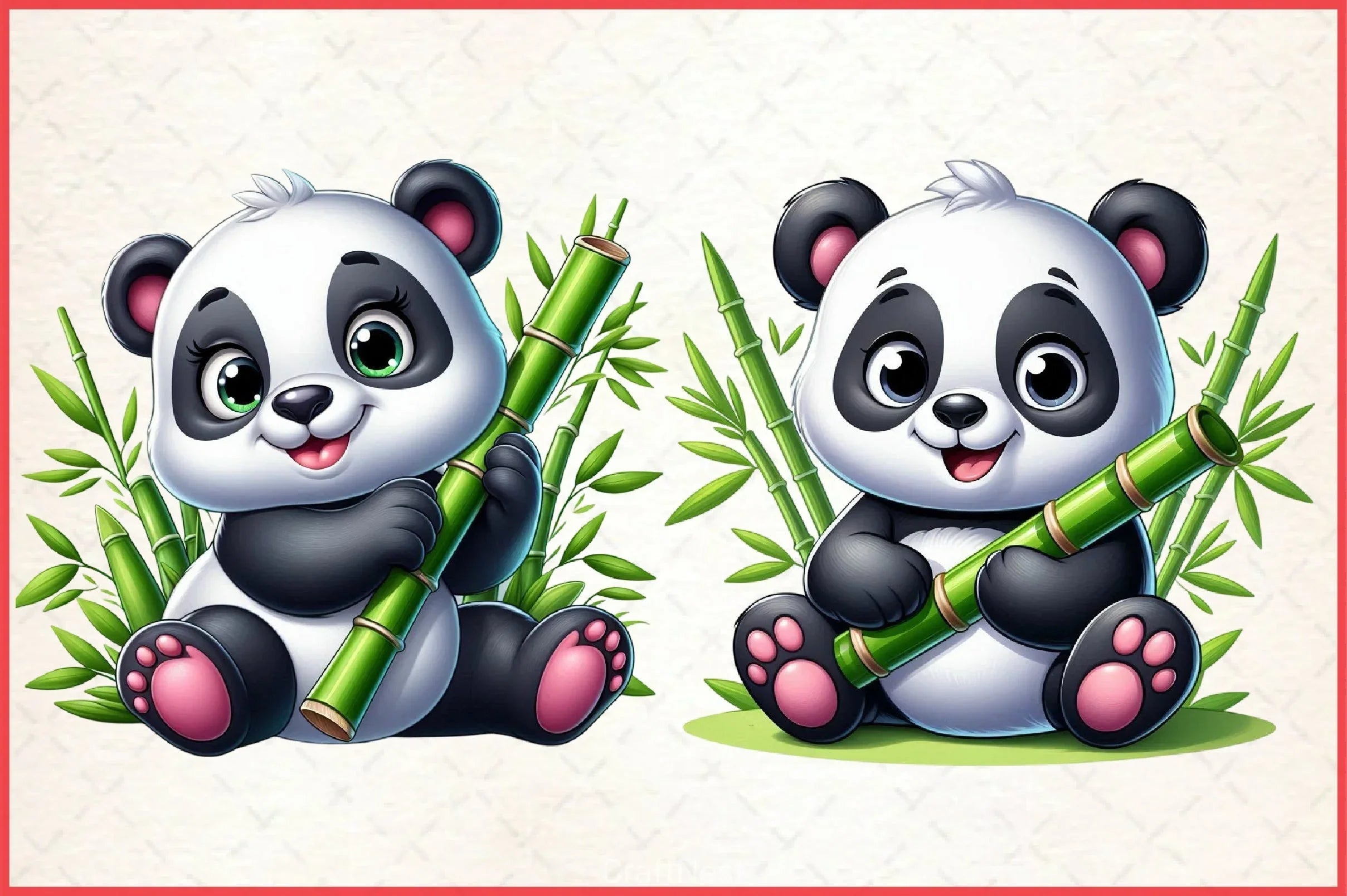 Cute Panda Clipart Bundle - CraftNest - Digital Crafting and Art