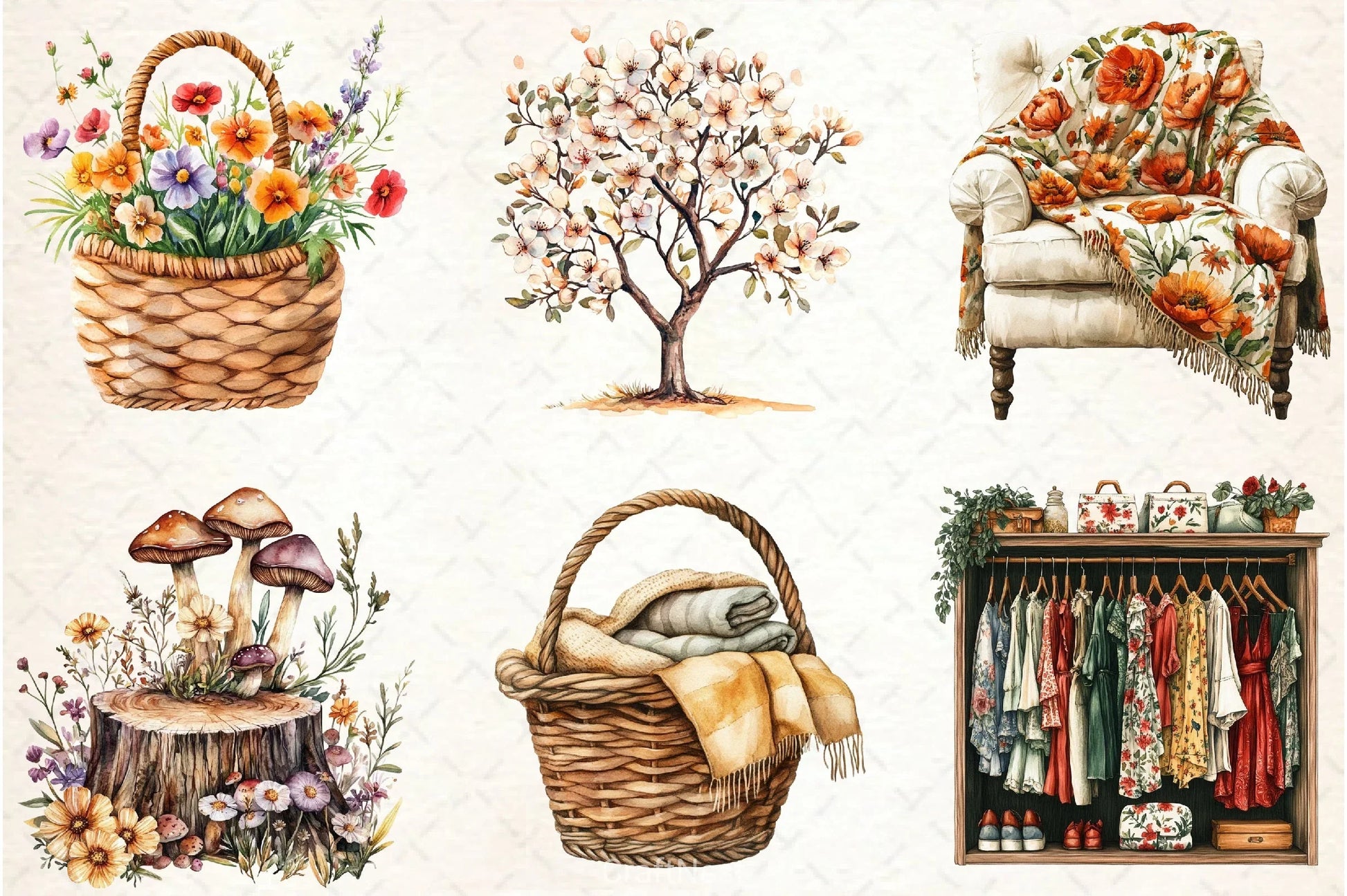 Boho Spring Clipart Bundle - CraftNest - Digital Crafting and Art