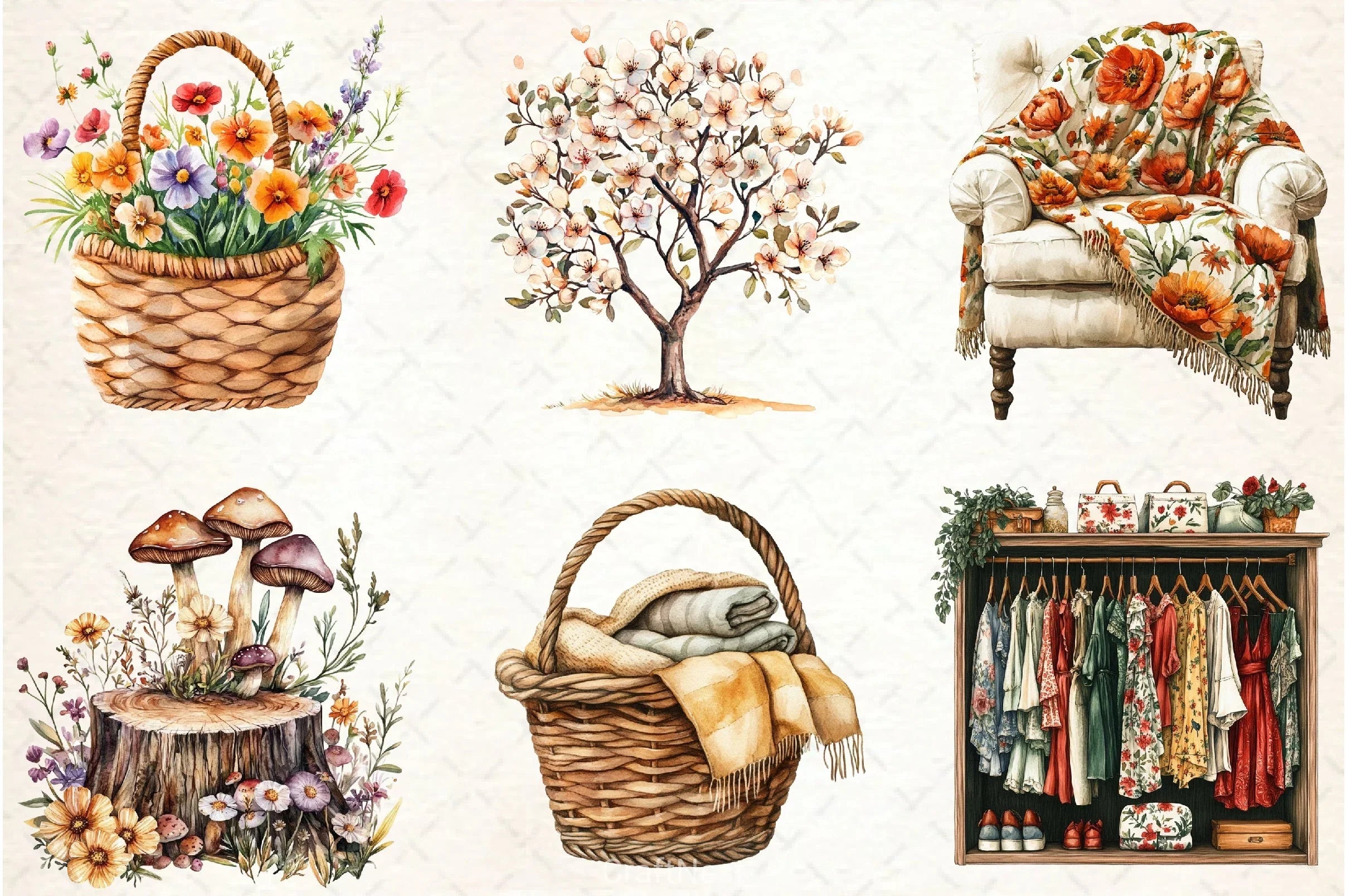 Boho Spring Clipart Bundle - CraftNest - Digital Crafting and Art