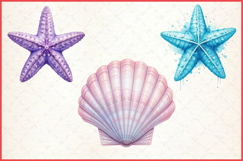 Summer Seashell Clipart Bundle 3 - CraftNest - Digital Crafting and Art