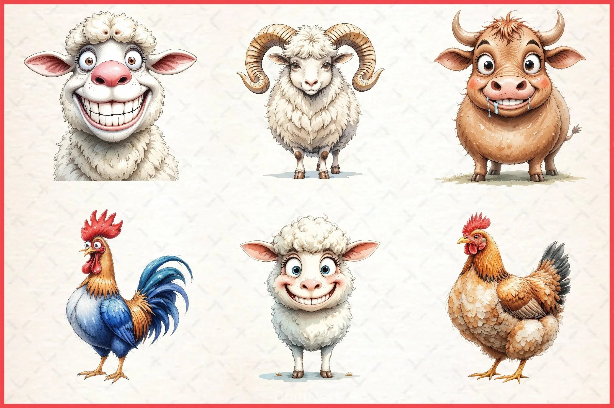 Cute Farm Animals Clipart Bundle 2 - CraftNest - Digital Crafting and Art
