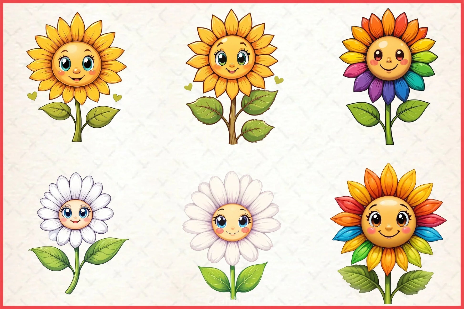 Cute Sunflower Clipart Bundle - CraftNest - Digital Crafting and Art