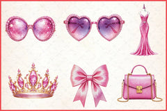 Glitter Pink Girl Clipart Bundle 3 - CraftNest - Digital Crafting and Art