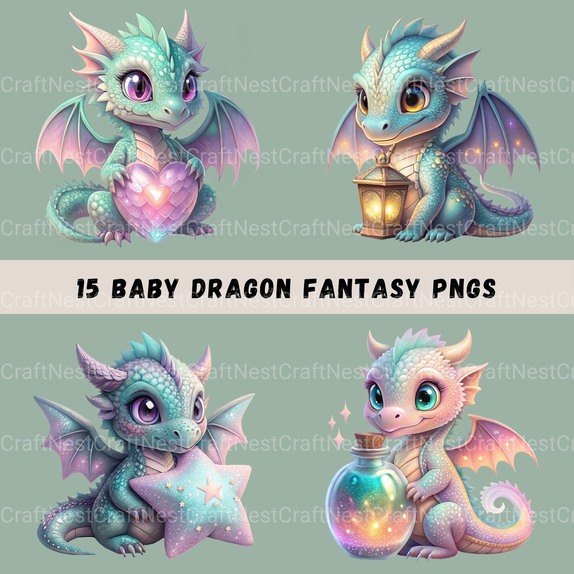 Dragon Babies Clipart Bundle