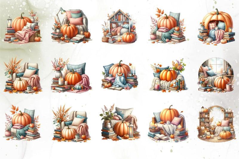 Autumn Pumpkin Clipart Bundle - CraftNest - Digital Crafting and Art