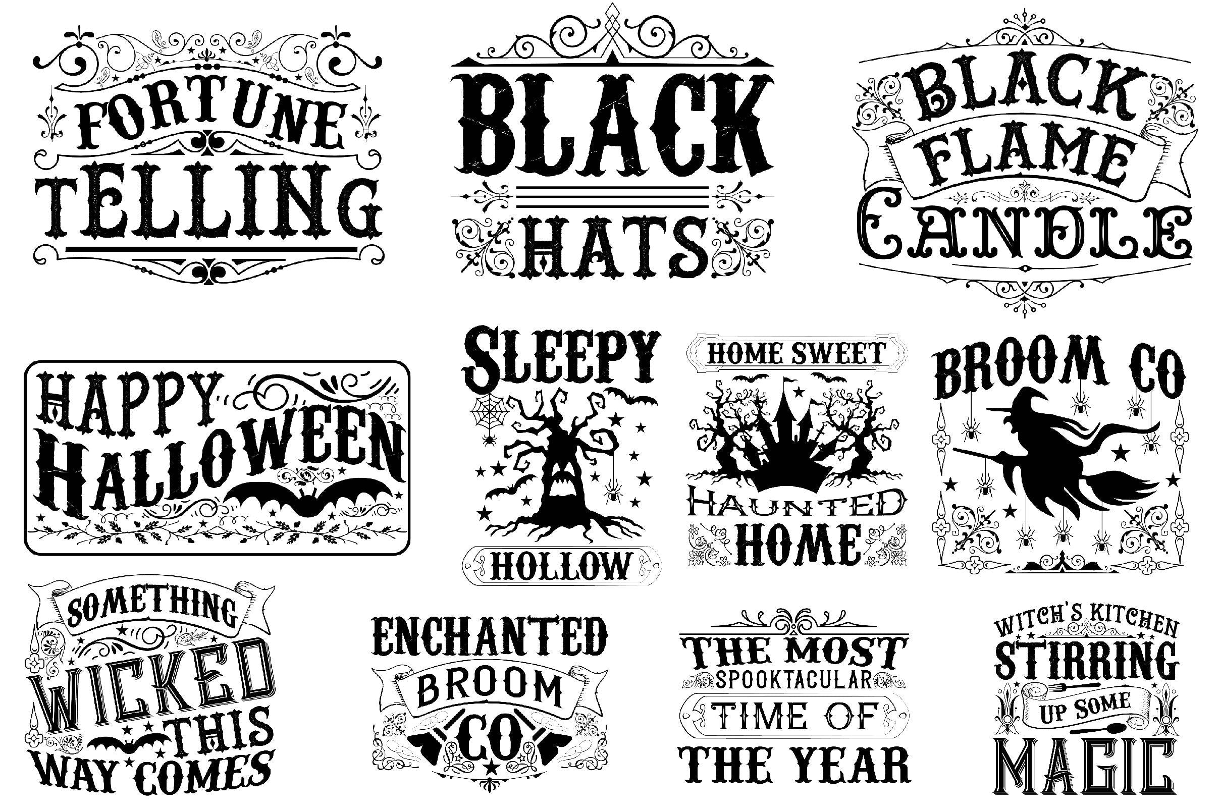 Vintage Halloween Sign SVG Bundle