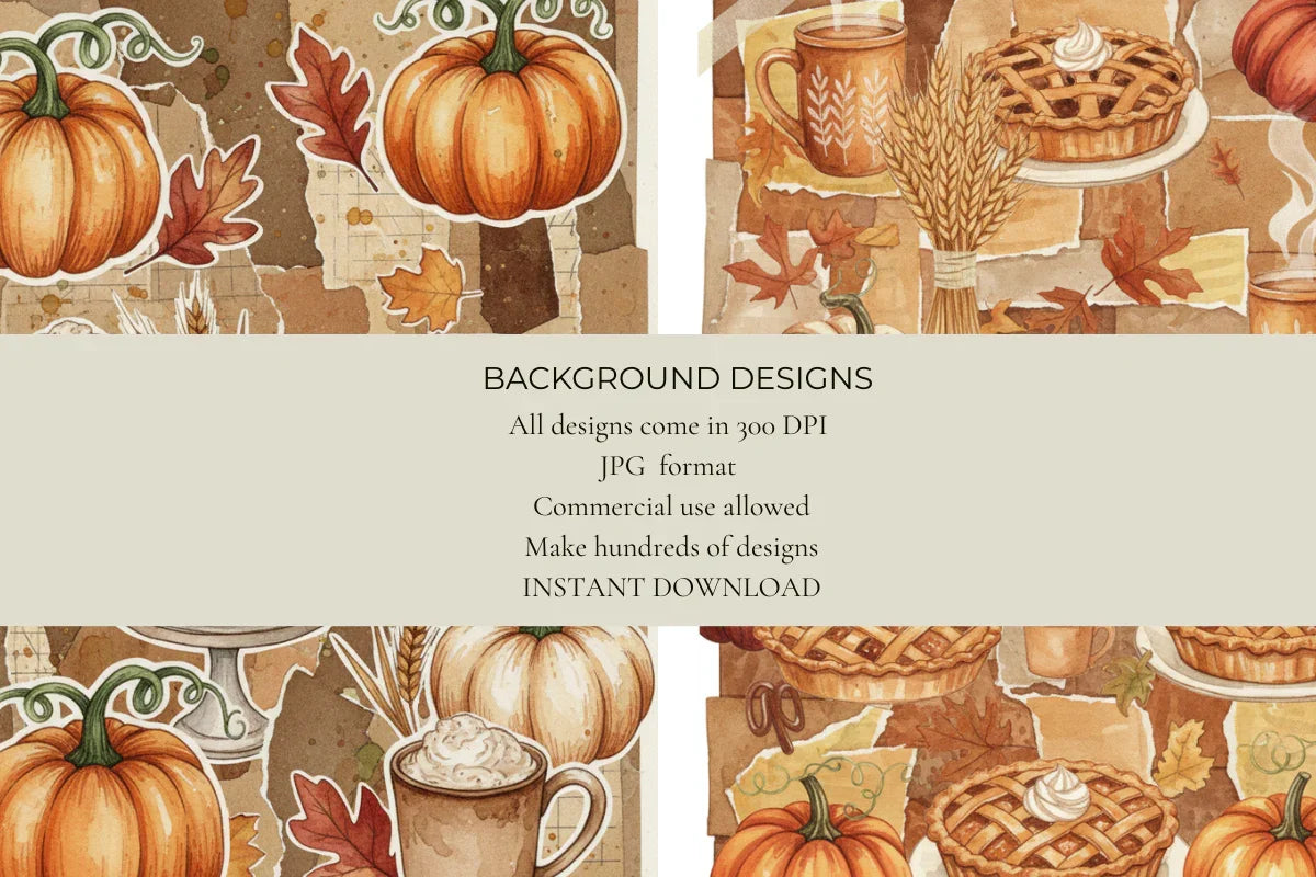 Harvest Mood Junk Journal Papers - CraftNest - Digital Crafting and Art