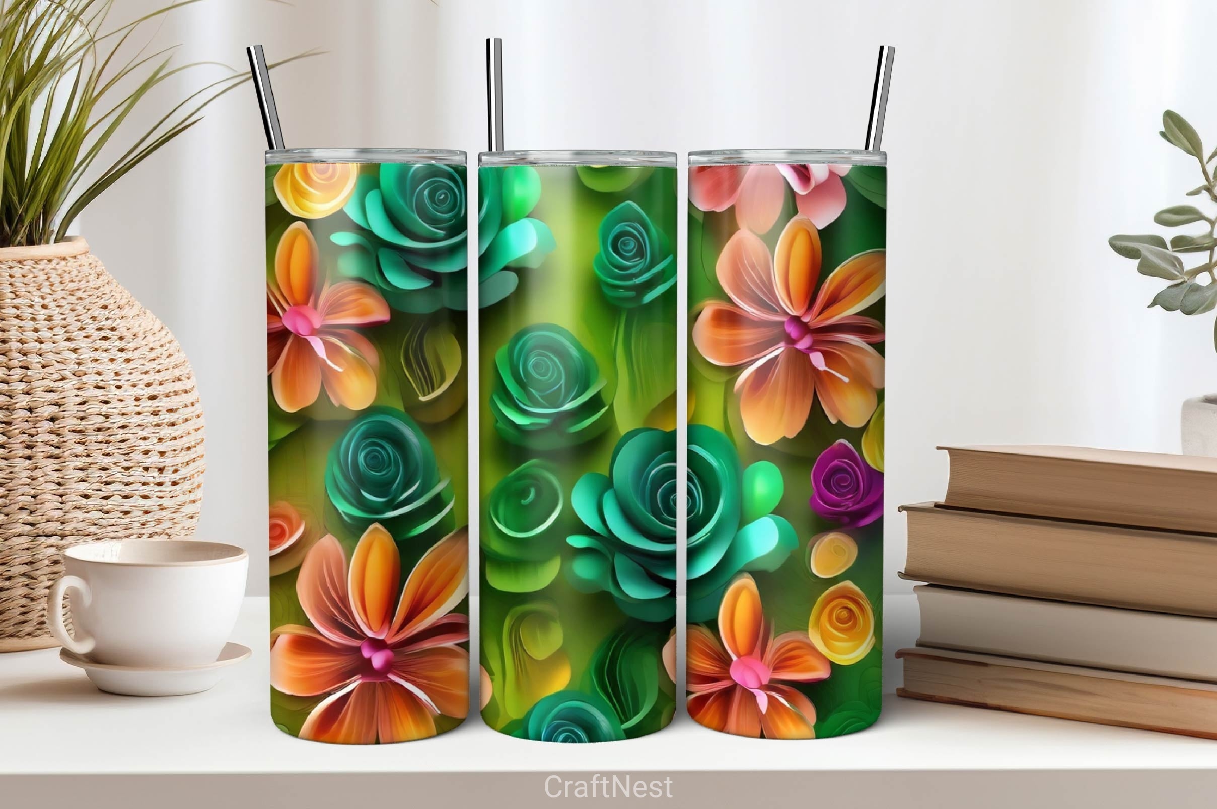Flower Tumbler Wrap Bundle 3
