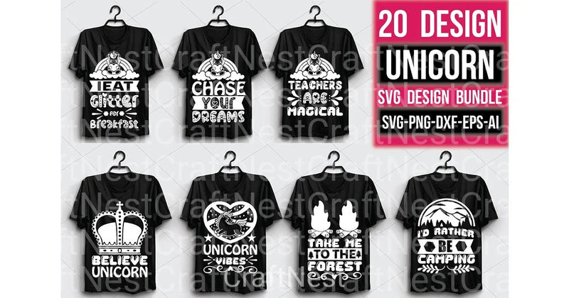 Unicorn File Bundle - CraftNest - Digital Crafting and Art