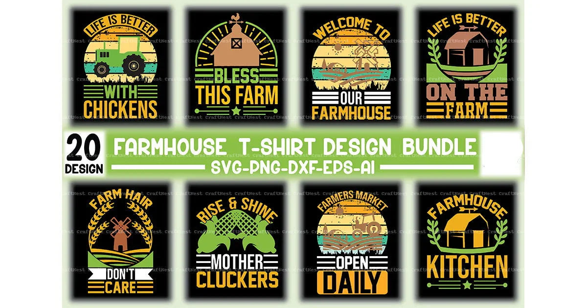 Farmhouse T-Shirt Design SVG Bundle