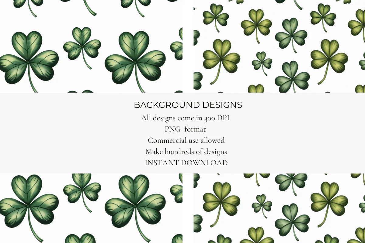 Irish Clovers Seamless Papers - CraftNest - Digital Crafting and Art