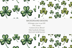 Irish Clovers Seamless Papers - CraftNest - Digital Crafting and Art