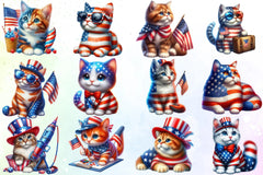4th of July Cat & Dog Clipart Bundle - CraftNest - Digital Crafting and Art